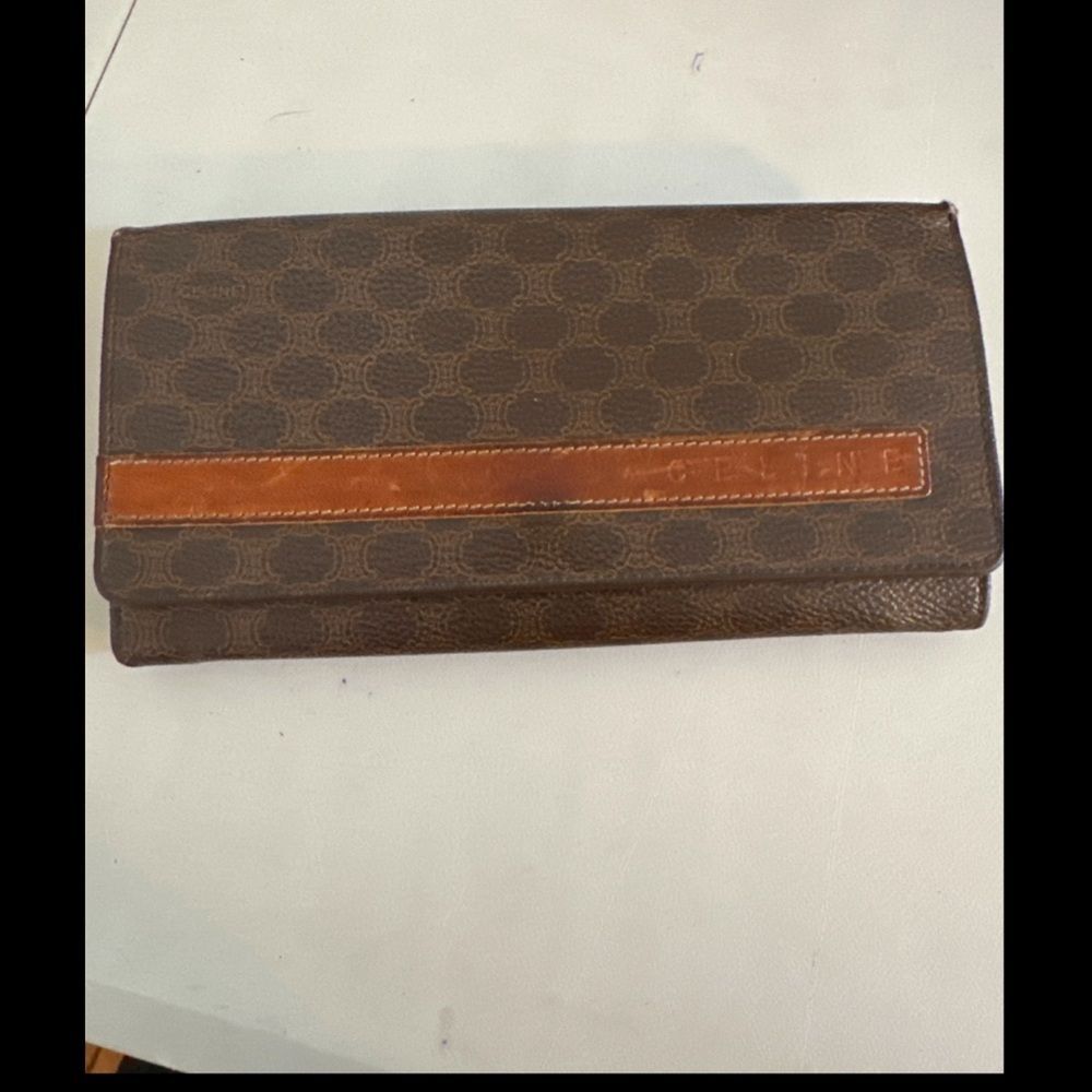 Celine Brown Wallet With Designer Pattern And Bol… - image 1